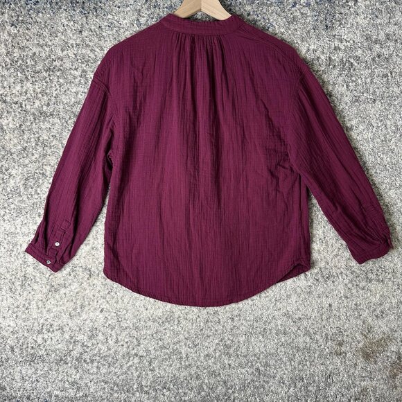 Xirena Shirt Womens Unknown Purple Gauze Henley Long Sleeve Lightweight Top - Picture 5 of 5